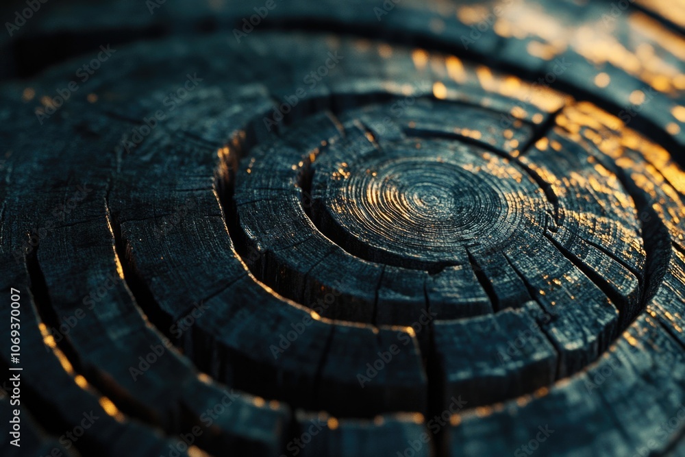 Aufkleber a close-up shot of a wooden table featuring a circular design, perfect for use in interior design or