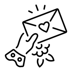 A linear icon of an envelope