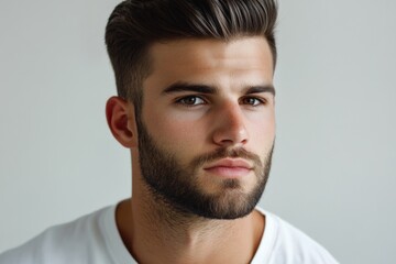 Fototapeta premium Close-up shot of a bearded person's face