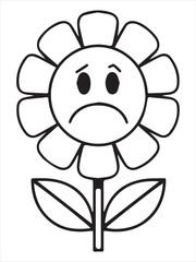 sad flower cartoon, sad flower cartoon