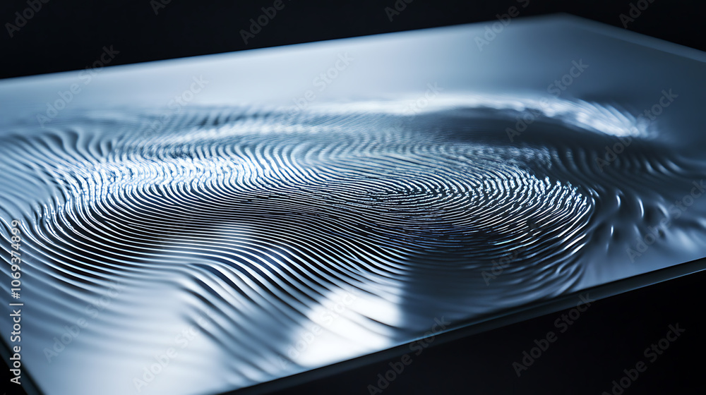 Aufkleber A computer identifies and measures the fingerprint on the digital surface