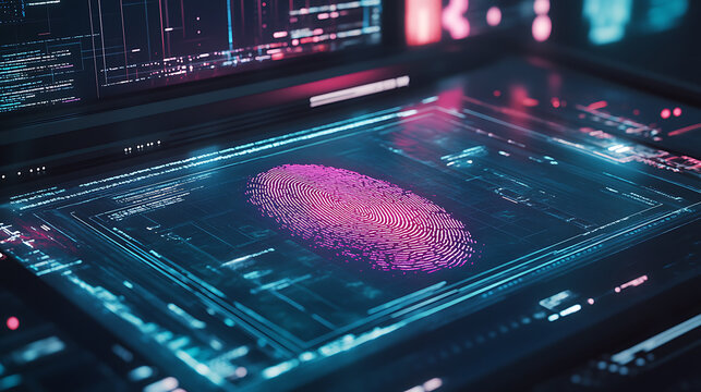 A computer identifies and measures the fingerprint on the digital surface