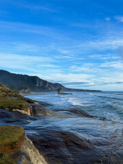 Pancake rocks in the sea