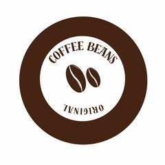 Stamp and coffee beans 