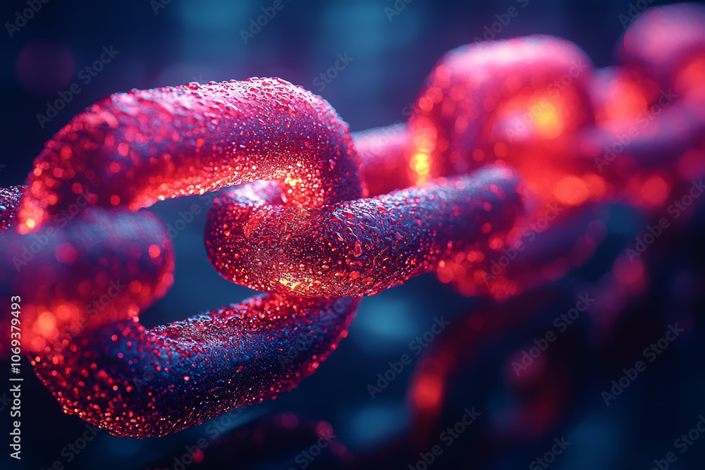 Poster a startup developing blockchain-based solutions for copyright protection, representing blockchain's 