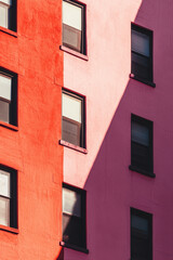 Fototapeta premium Dramatic Color Play and Shadows on Urban Architecture Facade