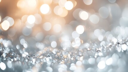 Vintage glitter lights in silver and white  a dreamy, de focused photography shot
