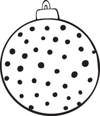 Christmas glass toy Christmas outline vector illustration Winter holidays Merry Christmas and New Year line art  Minimalistic hand drawn cute style 