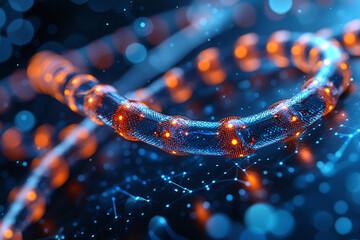A healthcare provider using blockchain to ensure patient privacy and data integrity, representing blockchain's role in secure data management. Concept of privacy.