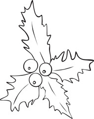 Christmas outline vector illustration Winter holidays Merry Christmas and New Year line art  Minimalistic hand drawn cute style 