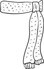 Scarf Christmas outline vector illustration Winter holidays Merry Christmas and New Year line art  Minimalistic hand drawn cute style 