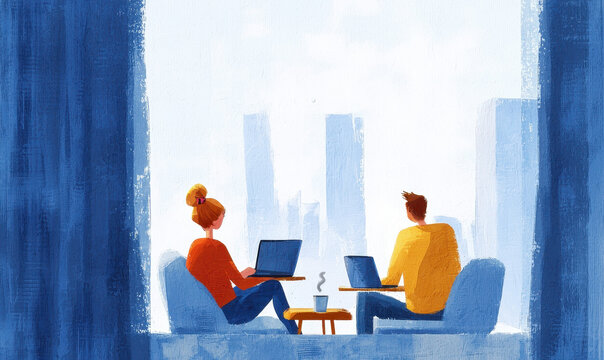 Collaborative Remote Work in a Modern Urban Setting: Embracing Digital Nomad Lifestyle