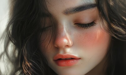 Minimalist portrait with soft pastels