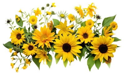 Naklejka premium PNG Sunflower daisy plant white background.