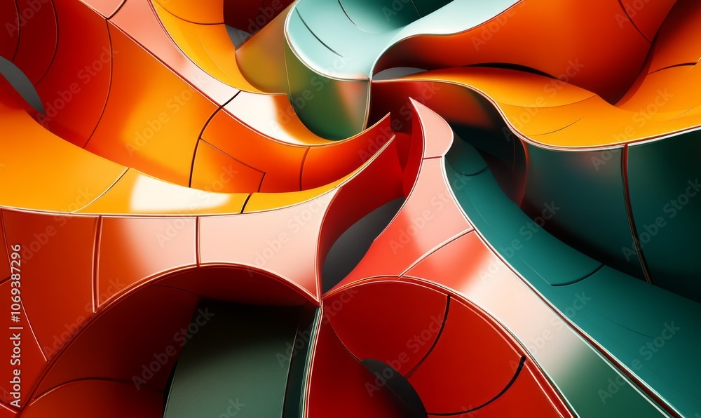 Aufkleber graph rising through a puzzle of twists and turns