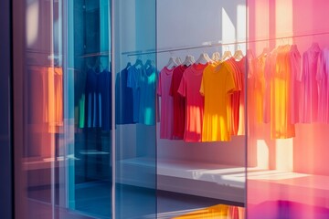 Vibrant custom sportswear design studio showcasing modern and stylish apparel creations