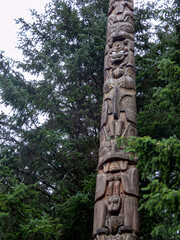 wooden totem pole