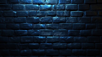 Dark blue brick wall texture background.