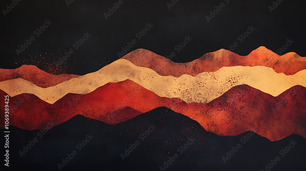 Poster an abstract image of mountains on dark background