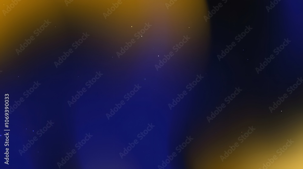 Poster dark blue gradient background with small white dots and a hint of yellow