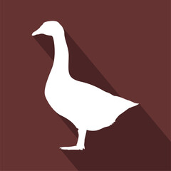 Standing Swan, Goose, or Duck Silhouette Vector Illustration – Minimalist Icon and Wallpaper, Isolated Background, Editable EPS File