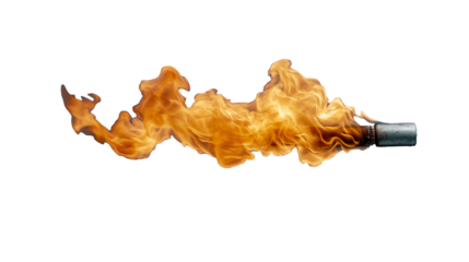 Flamethrower burst with bright flames