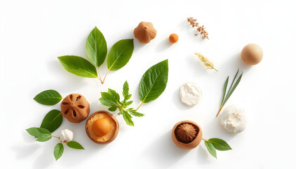 Natural products sources of chromium isolated with white highlights, png