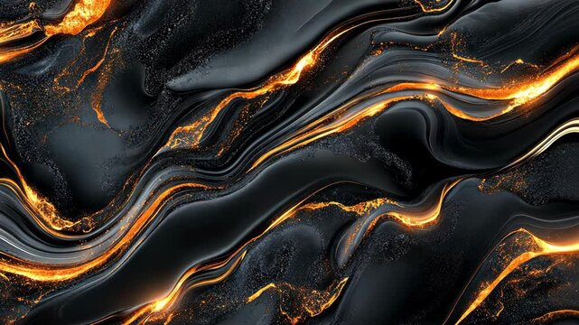 Abstract black and gold swirls create a dynamic and mesmerizing background