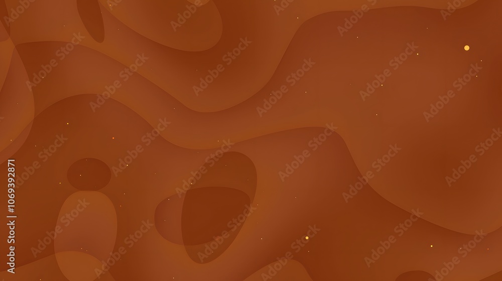 Poster abstract brown gradient background with wavy lines and scattered dots, suitable for web design, soci