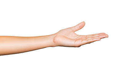 Fototapeta premium Outstretched arm with open hand