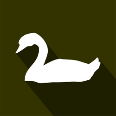 Minimalist Swan or Duck Silhouette. Vector Illustration of a Swimming Waterfowl, Isolated, Editable EPS for Logos, Posters, and Art Projects