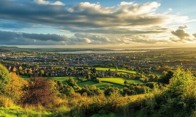 Naklejka premium panoramic view of newry area from flagstaff viewpoint ,Northern Ireland