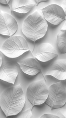 Elegant White Leaves Pattern