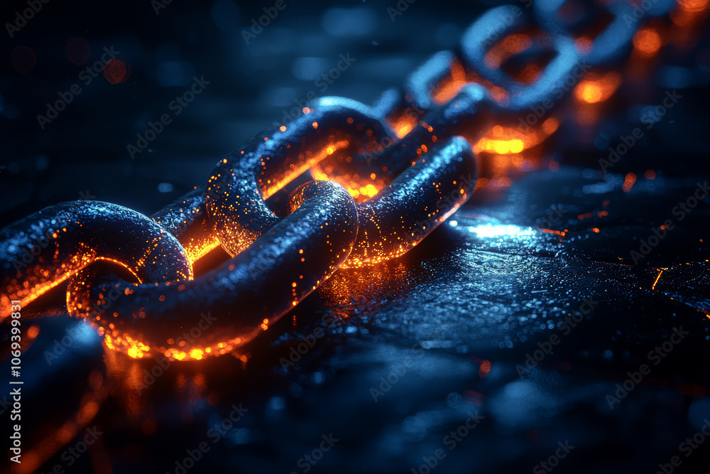 Poster a blockchain platform helping artists protect their intellectual property, showcasing blockchain's r
