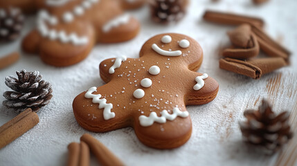 cute fresh Christmas gingerbread on a deco