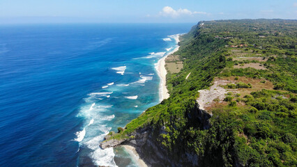 Cliffs and coastline aerial view