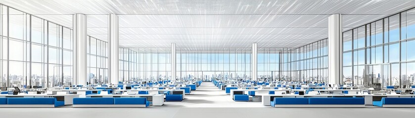 Fototapeta premium Modern Open Office Space with Natural Light