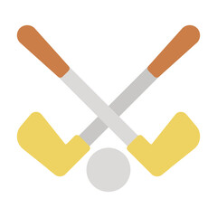 Golf Icon in Color Fill. Flat Style