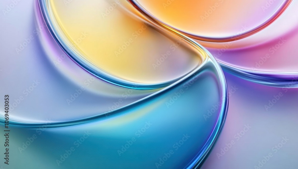 Poster abstract background with gradient colors and glass shapes abstract background with gradients of blue