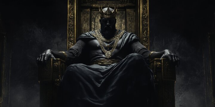 Dramatic abstract background depicting King Herod in dark tones with a minimalistic composition, biblical scene, religious concept