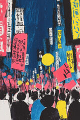 Vibrant Expression of Urban Protest: Capturing the Heart of Social Movements Through Art