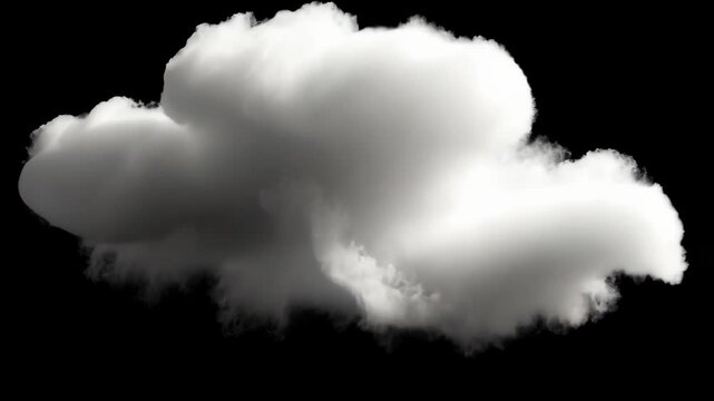 A large, puffy cloud floats against a dark sky