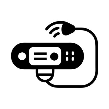 Icon of fertility monitor on white background, minimalistic design, copy space