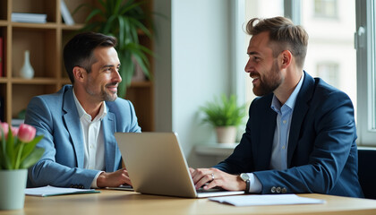 Obraz premium Business Collaboration in Modern Office