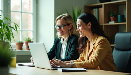 Two Businesswomen Collaborating