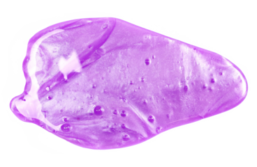 Purple pink sleaze puddle, slime isolated on white background, with clipping path, top view	