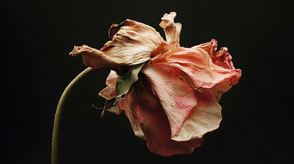 An image of a wilting flower or a dried-up plant