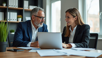 Fototapeta premium Business Collaboration in Modern Office