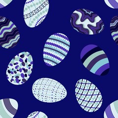 Easter seamless pattern with eggs for wallpaper and fabrics and textiles