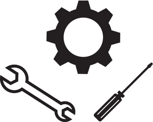 Tool icon illustration of a wrench and screwdriver